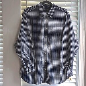 Lauren Ralph Lauren Men's black & white gingham check button front shirt size 1X
